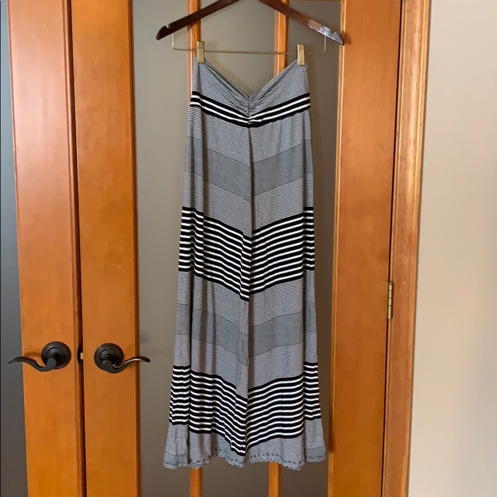 Black and White Striped Maxi Dress